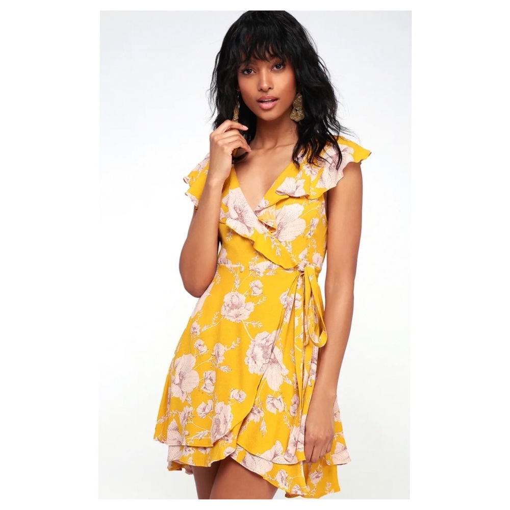 Free People French Quarter Yellow Floral Dress